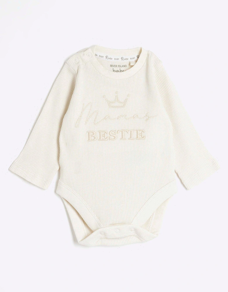 Baby Waffle Babygrow Set - Cream