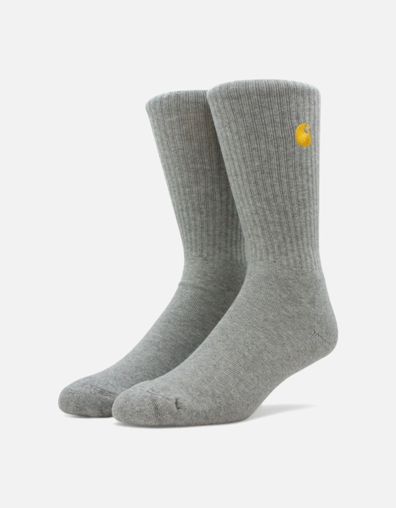 Chase Socks - Grey Heather/Gold