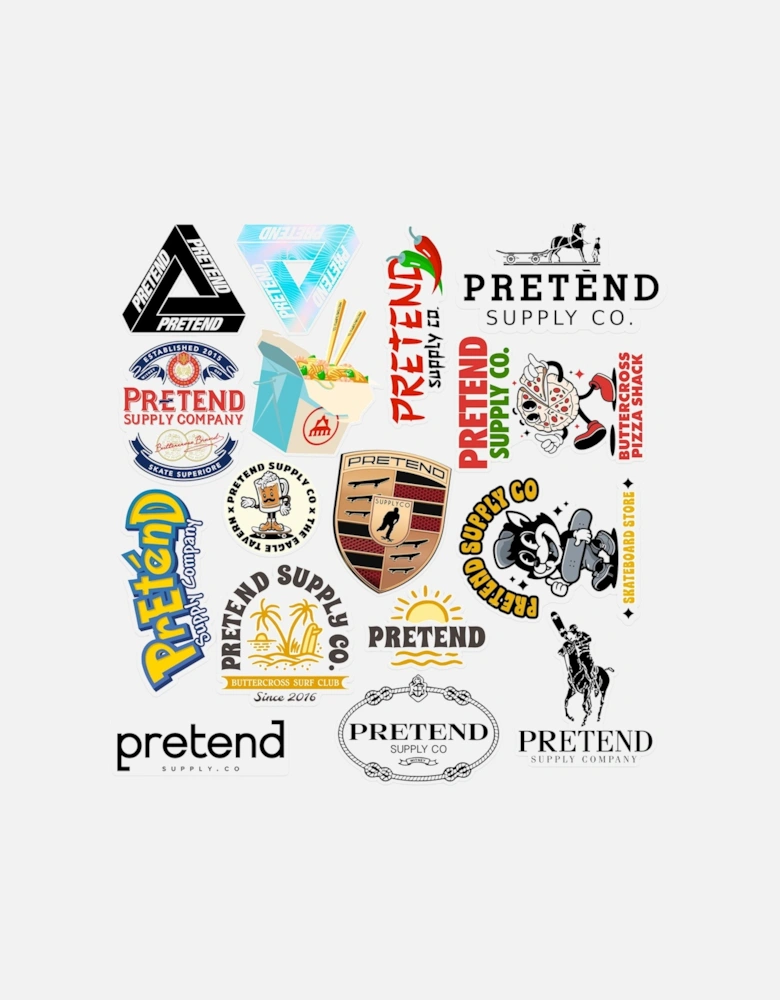 Pretend 'Logos' Sticker Pack - 16 Stickers