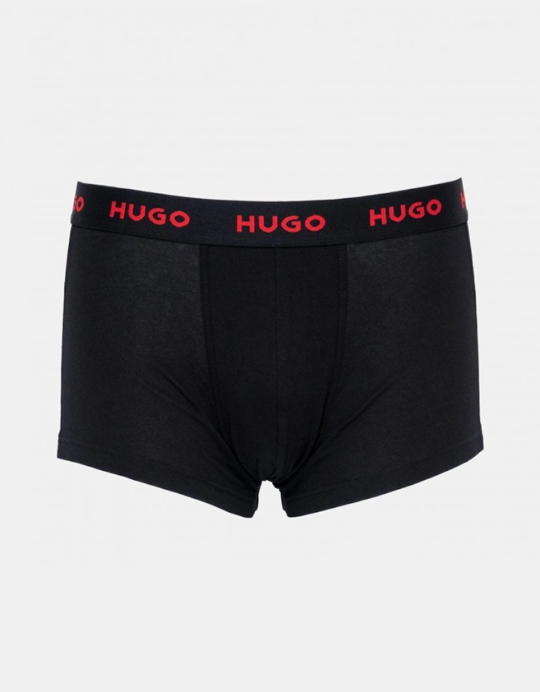 HUGO 3-Pack Mens Trunks with Coloured Waistbands