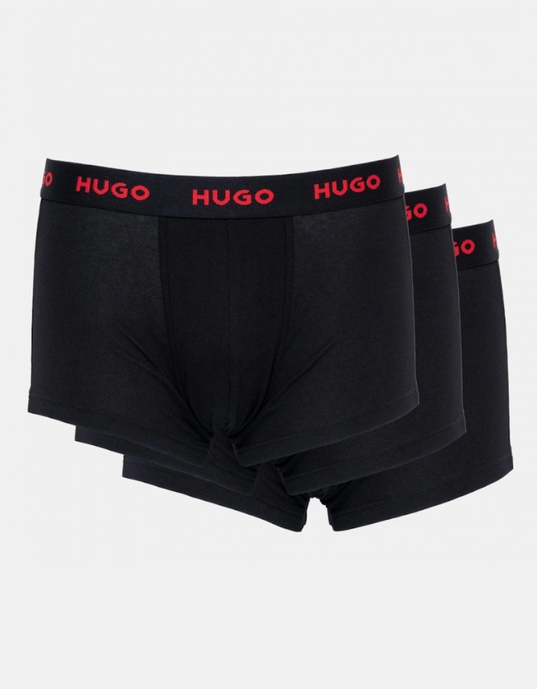 HUGO 3-Pack Mens Trunks with Coloured Waistbands