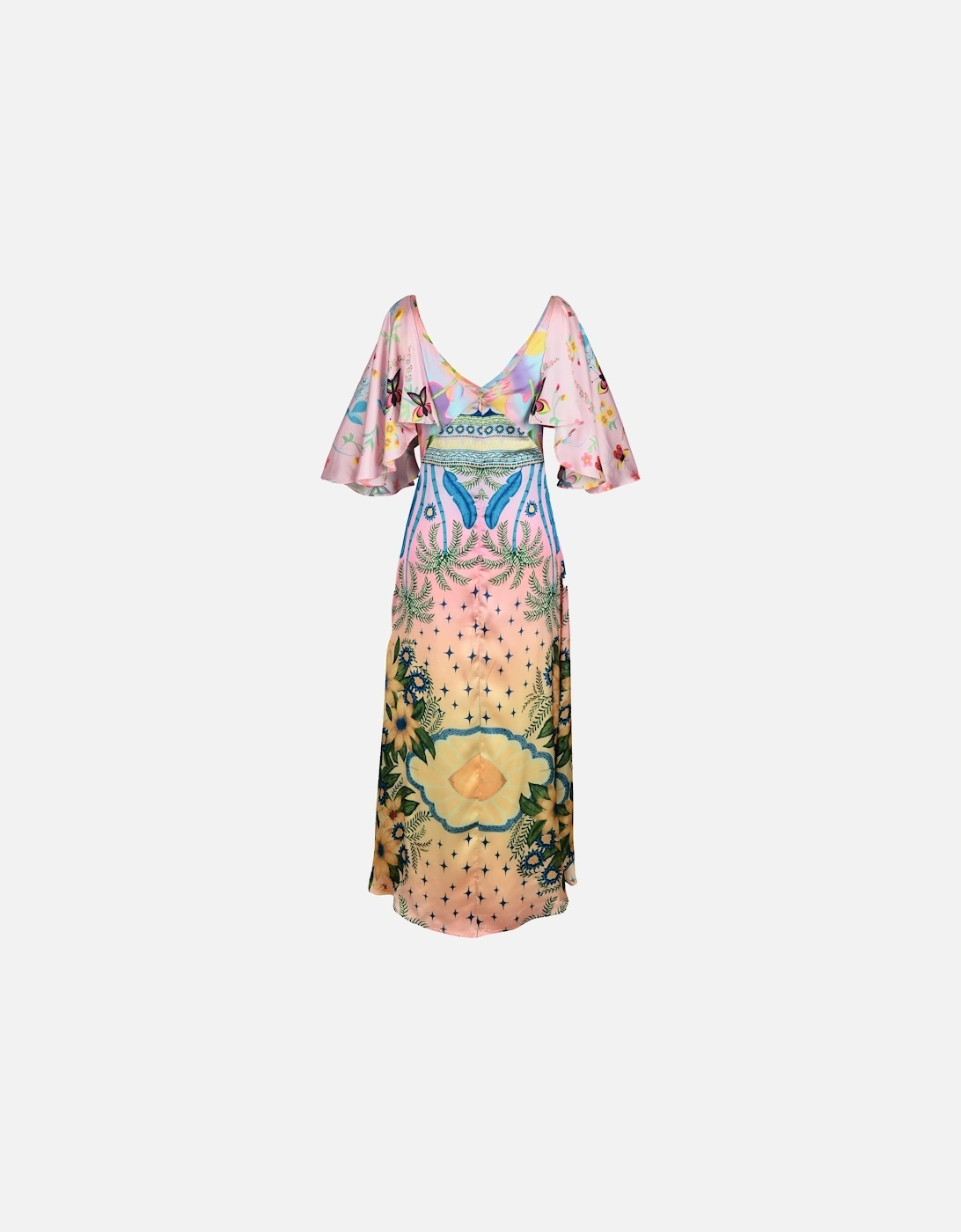 Camille V Shaped Neckline Party Dress Multi Coloured