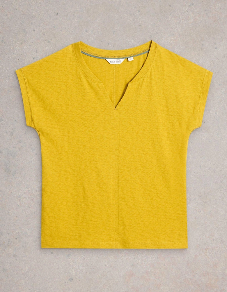 Nelly Notch Neck T-Shirt - Yellow