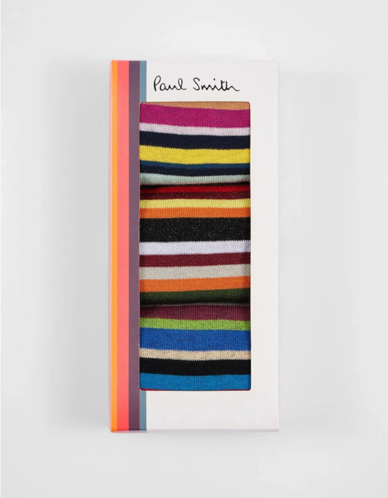 Three  Pack Mix Stripe Socks 1a Mix