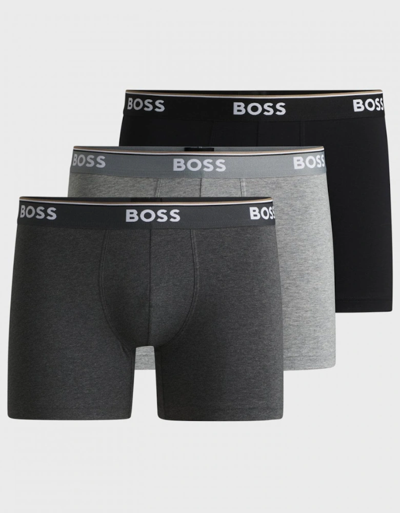 BOSS Orange Power Three Pack Mens Stretch Cotton Boxer Briefs With Logos NOS