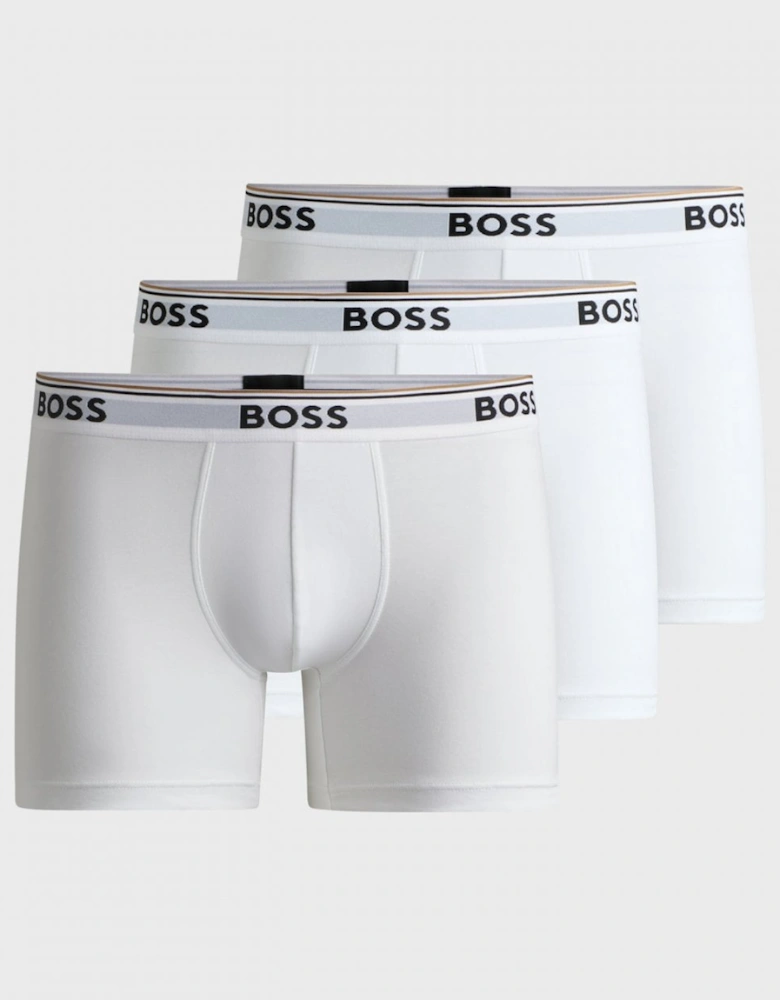 BOSS Orange Power Three Pack Mens Stretch Cotton Boxer Briefs With Logos NOS