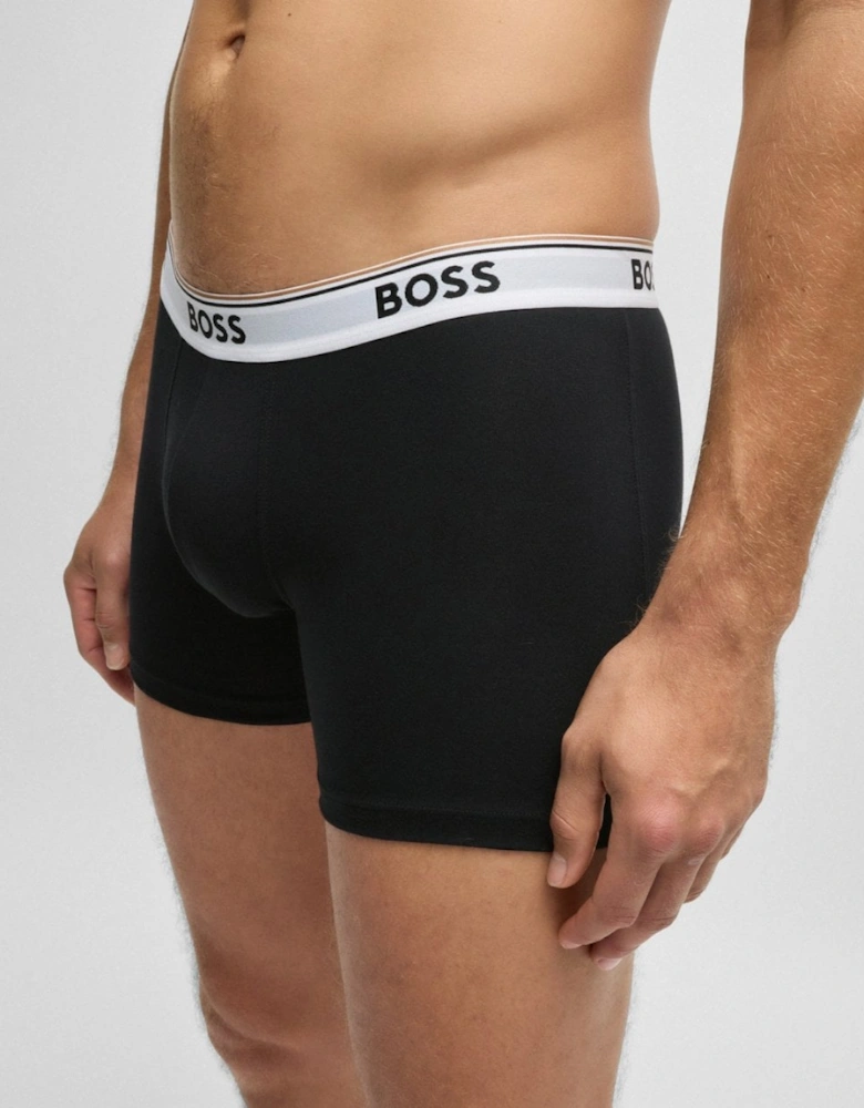 BOSS Orange Power Three Pack Mens Stretch Cotton Boxer Briefs With Logos NOS