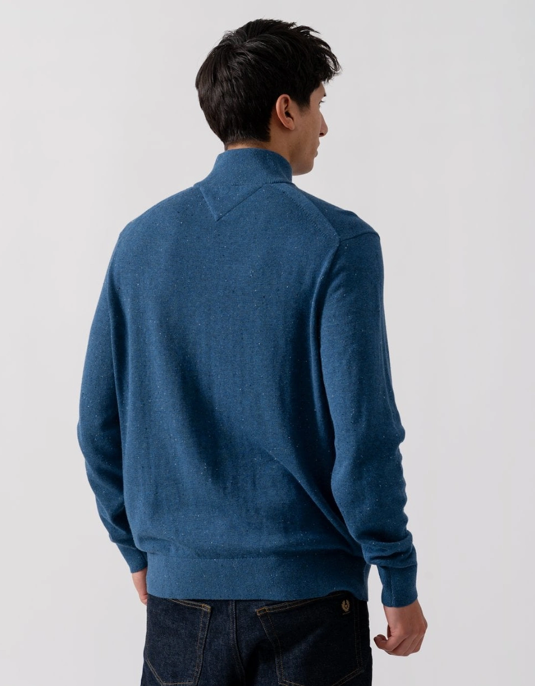 Organic Cotton Cashmere Mens Zip-Mock Sweater