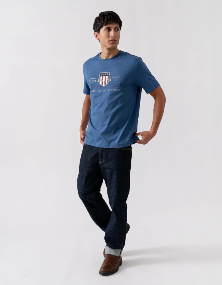 Mens Regular Fit Short Sleeve Archive Shield T-Shirt