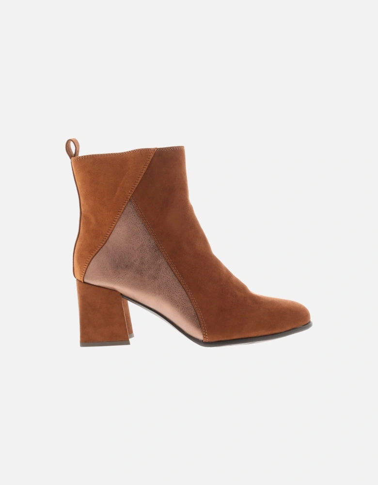 Womens Boots Heeled Ankle Talisa Zip beige UK Size