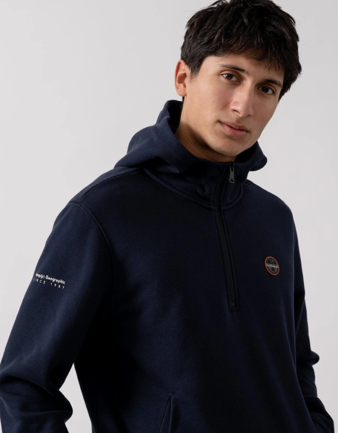 B-Badge Mens Half Zip Hoodie