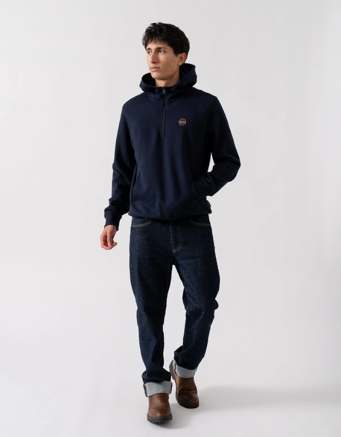 B-Badge Mens Half Zip Hoodie