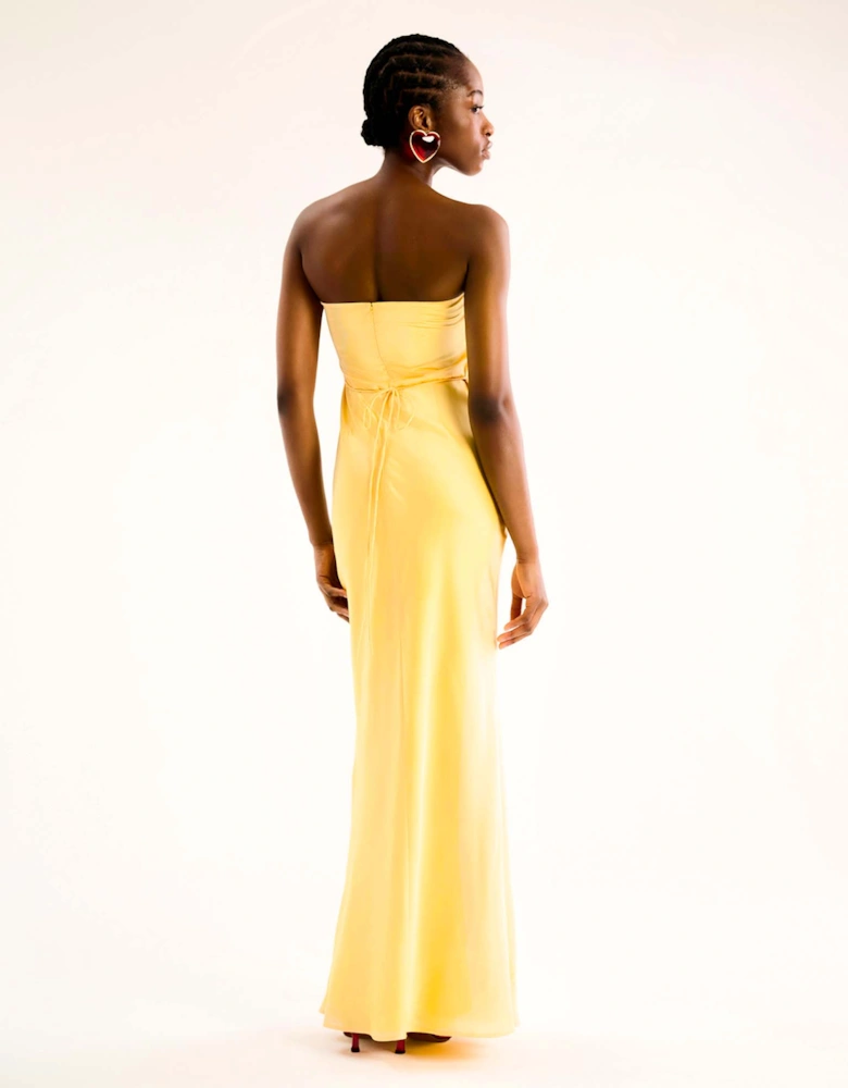 Amdra Strapless Dress in Yellow