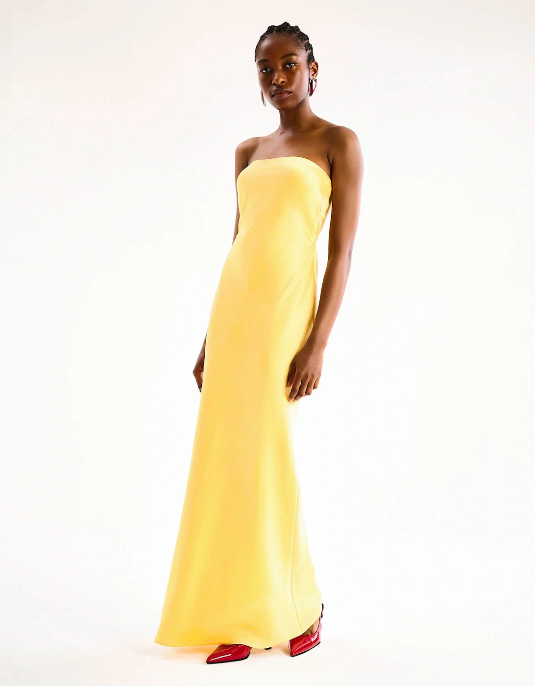 Amdra Strapless Dress in Yellow