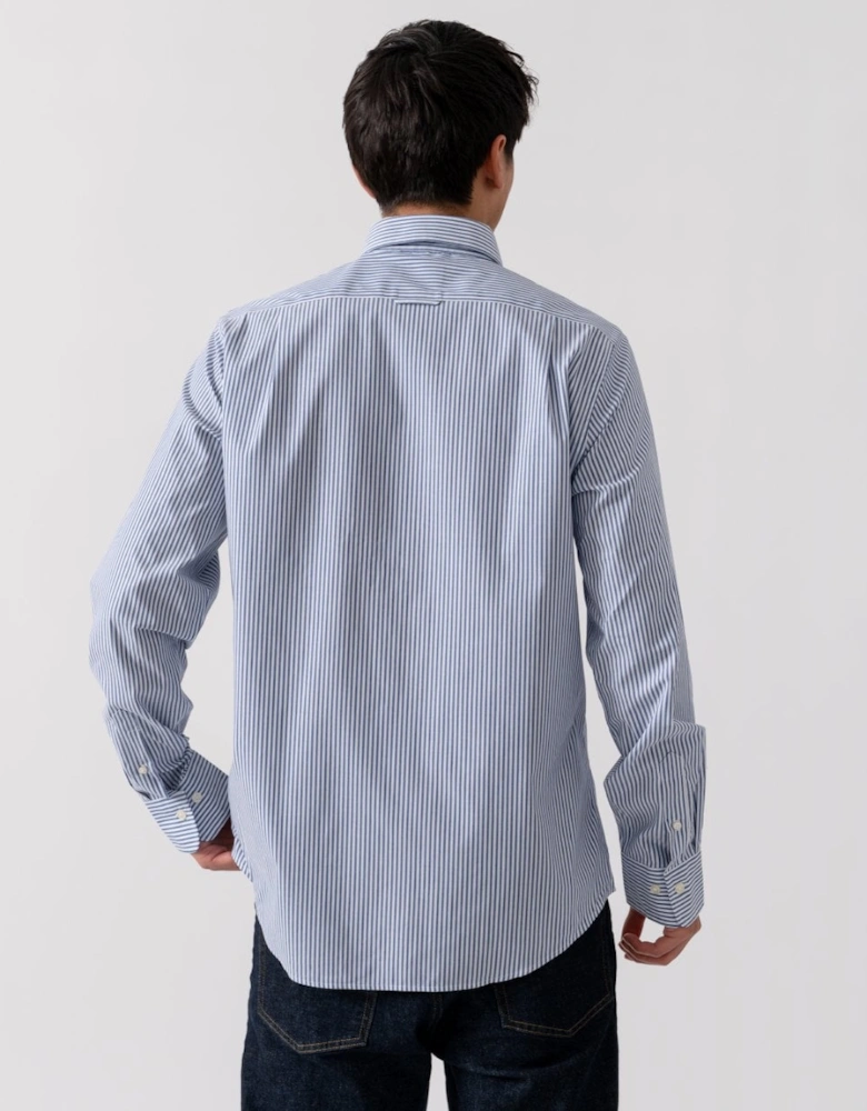 Mens Slim Stretch Poplin Striped Shirt