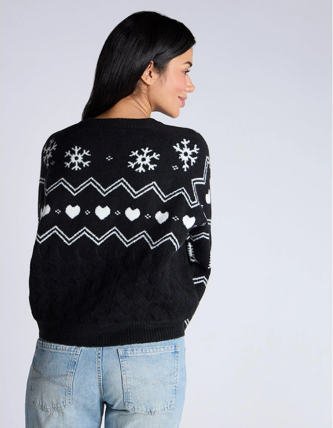 Fairisle Knit Lounge Christmas Jumper - Mix - Black