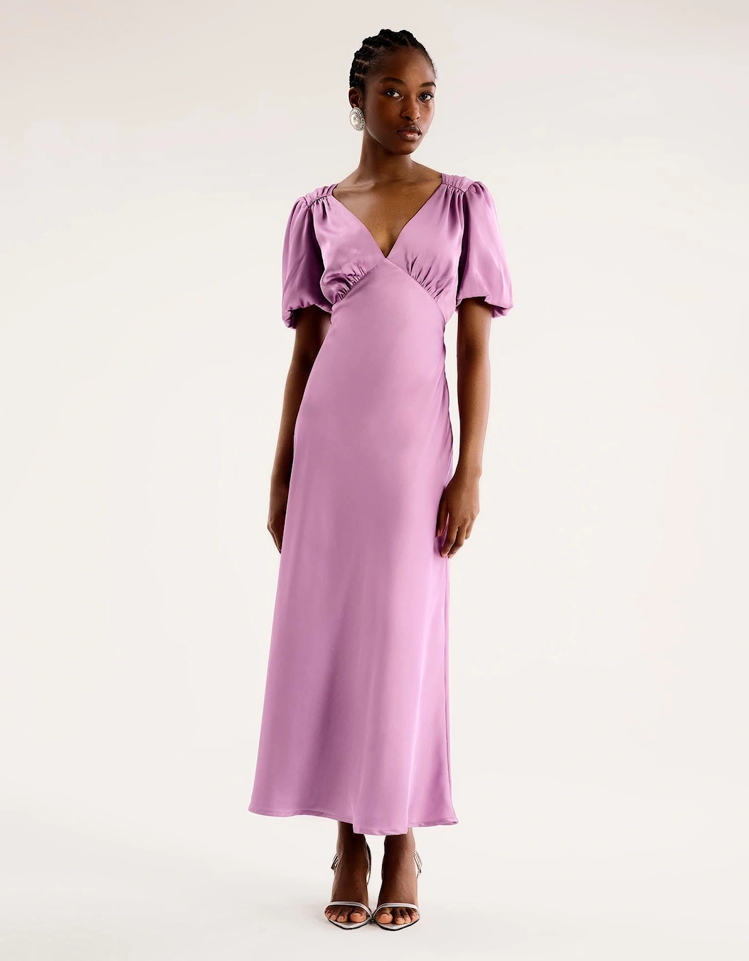 Rosie Puff Sleeve Dress in Lavender, 6 of 5