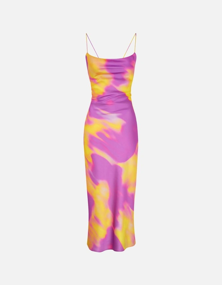 Riviera Dress in Abstract Fluoro Print