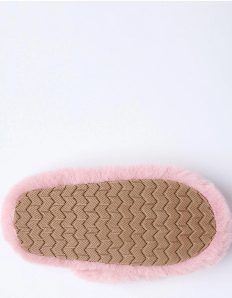 Ridge Sole Cross Band Slippers - Dusky Pink