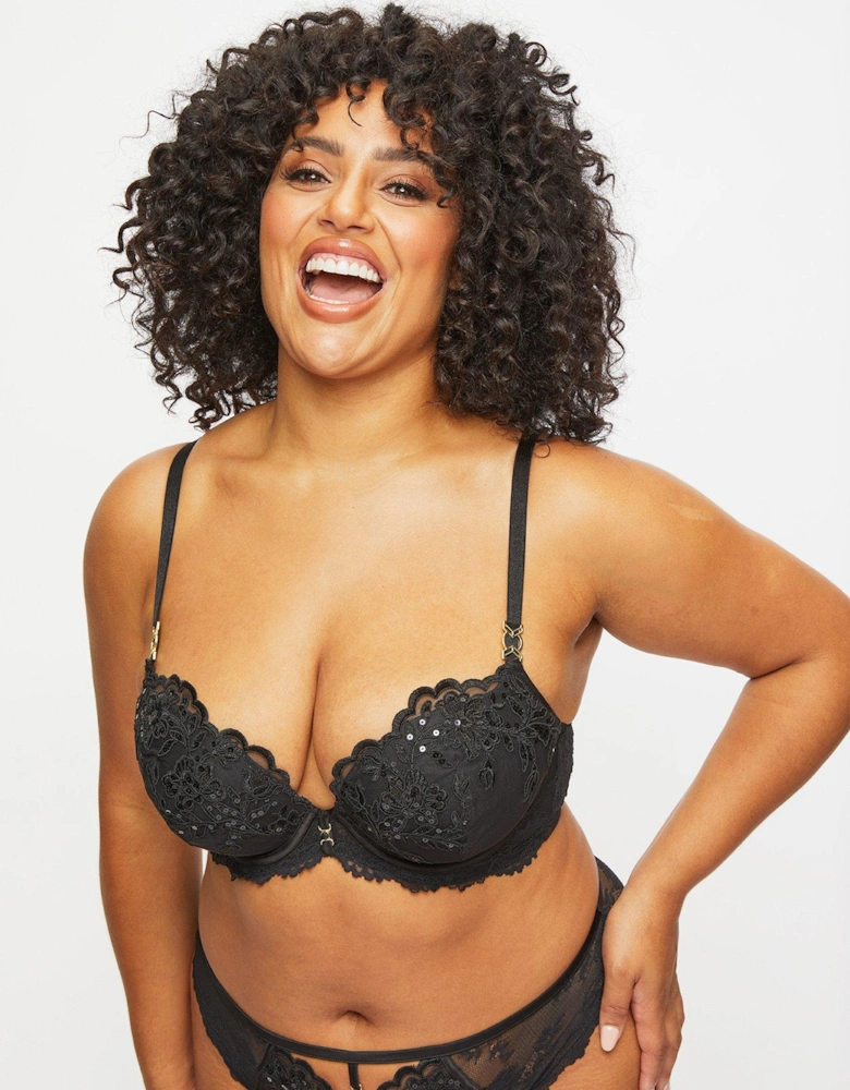 Icon Fuller Bust Padded Plunge Bra - Black