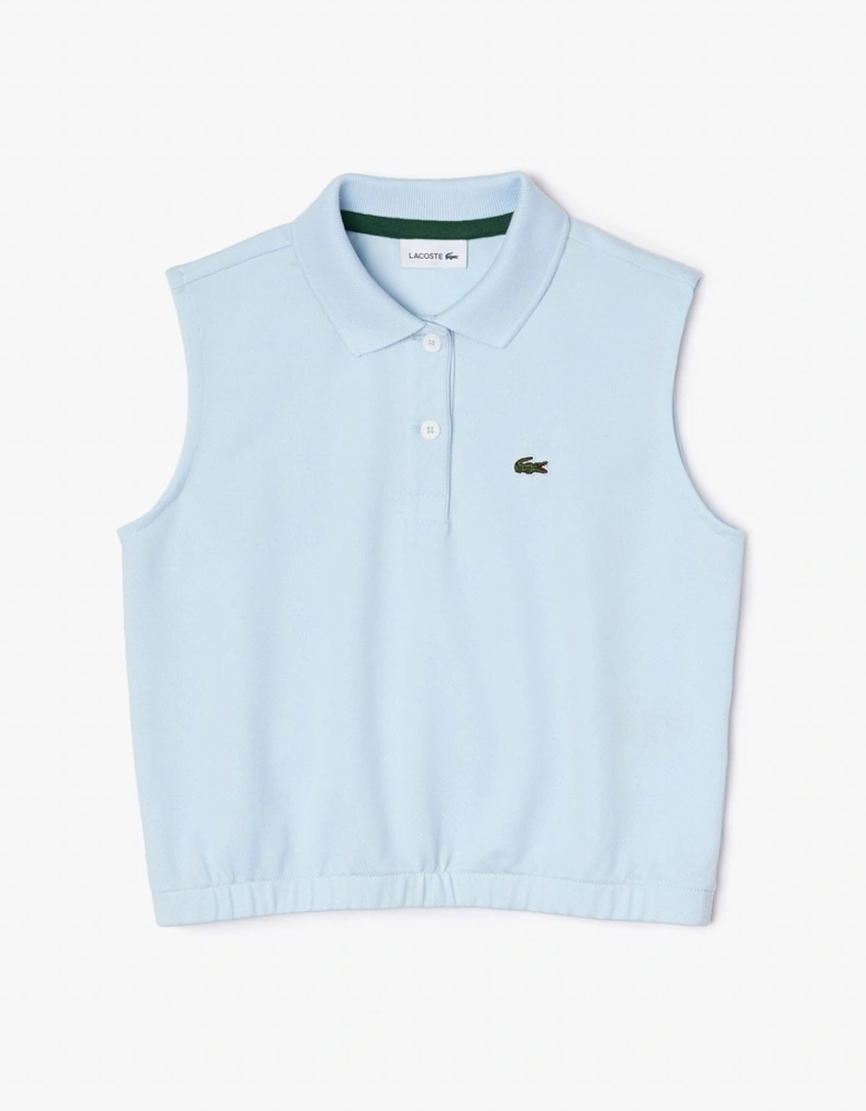 Juniors Sleeveless Stretch Mini Piqué Polo Shirt