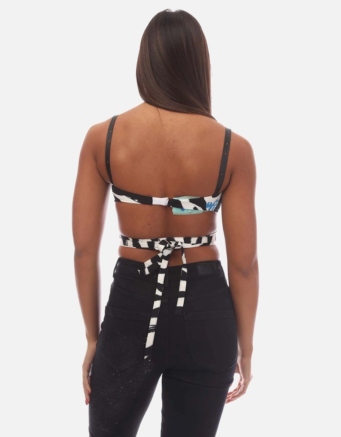 Zebra VI Twisted Lace Up Top