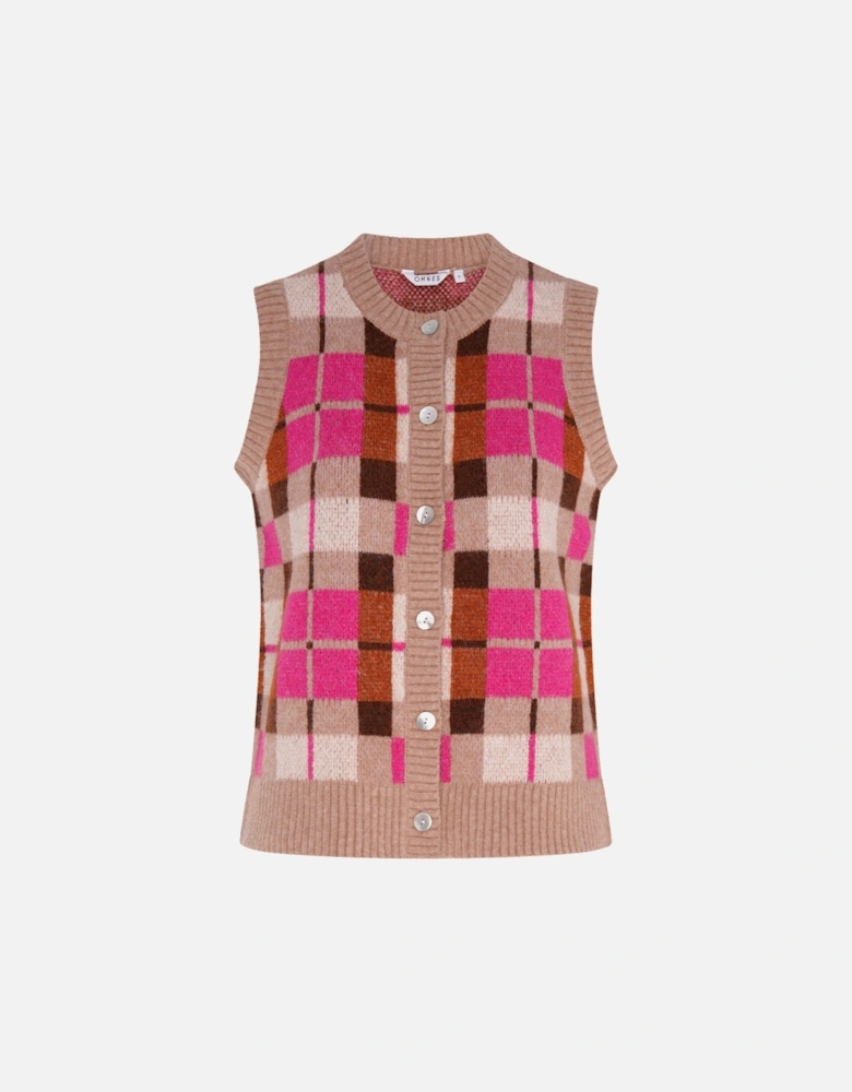 Matilda Checked Vest in Neutral