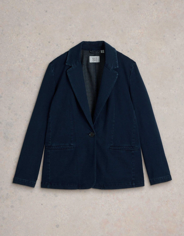 Evelyn Jersey Blazer - Blue