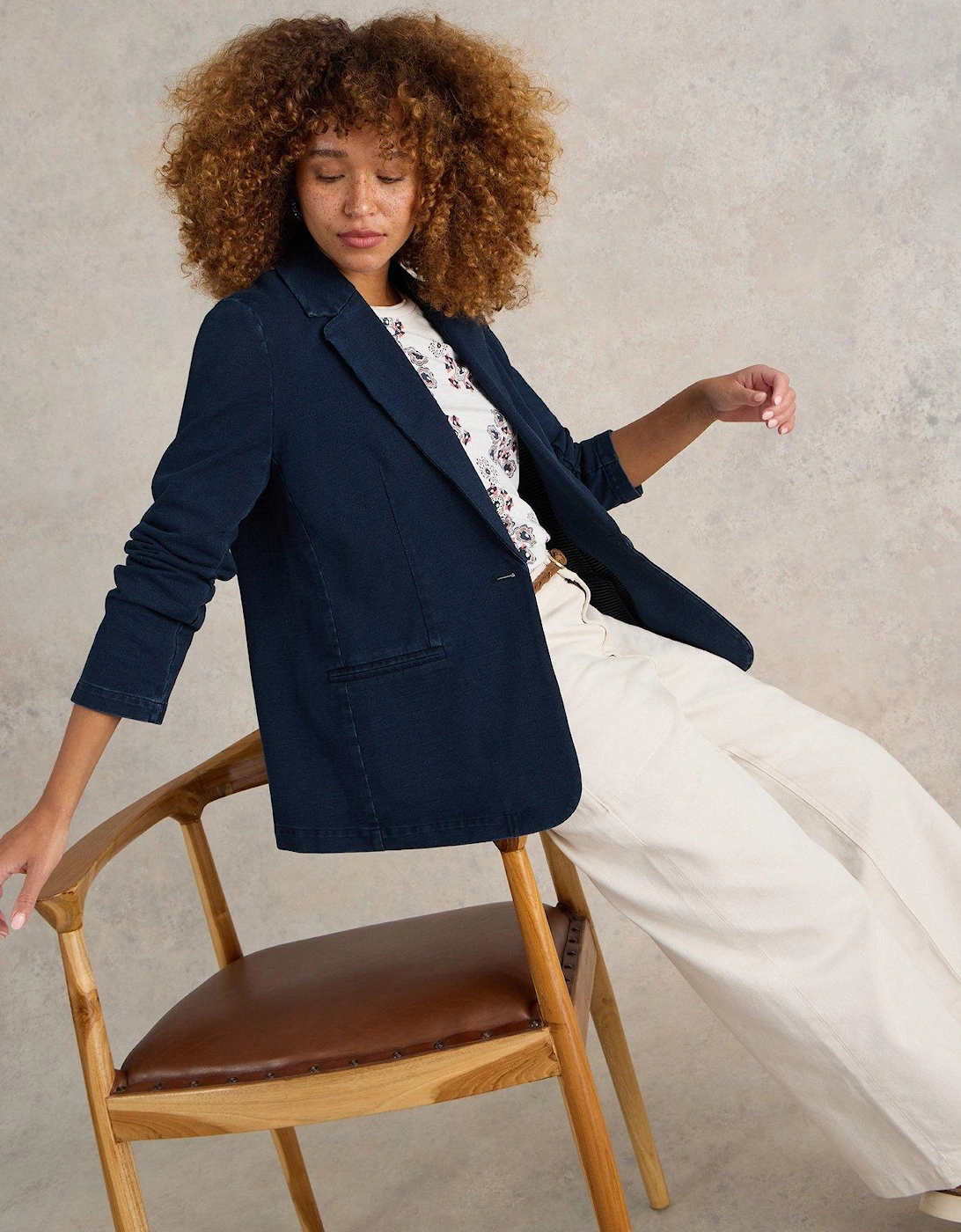 Evelyn Jersey Blazer - Blue