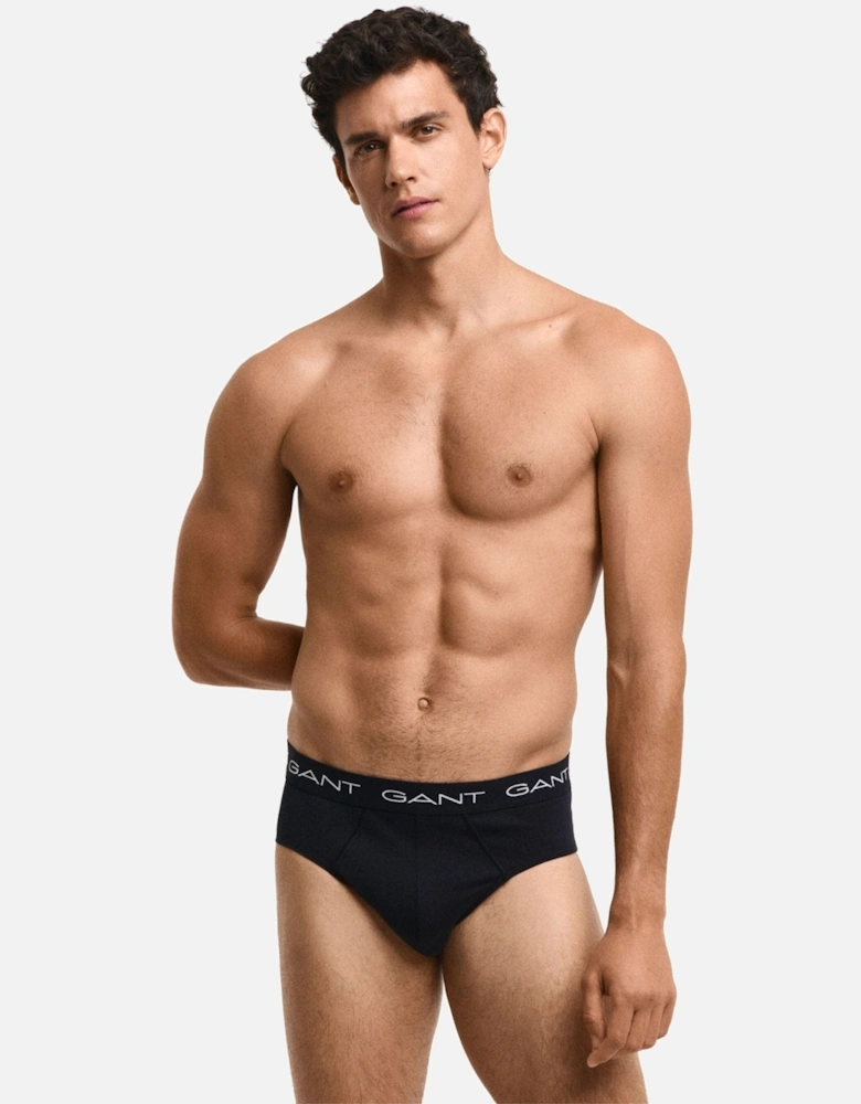 3-Pack Classic Logo Men's Briefs, Black