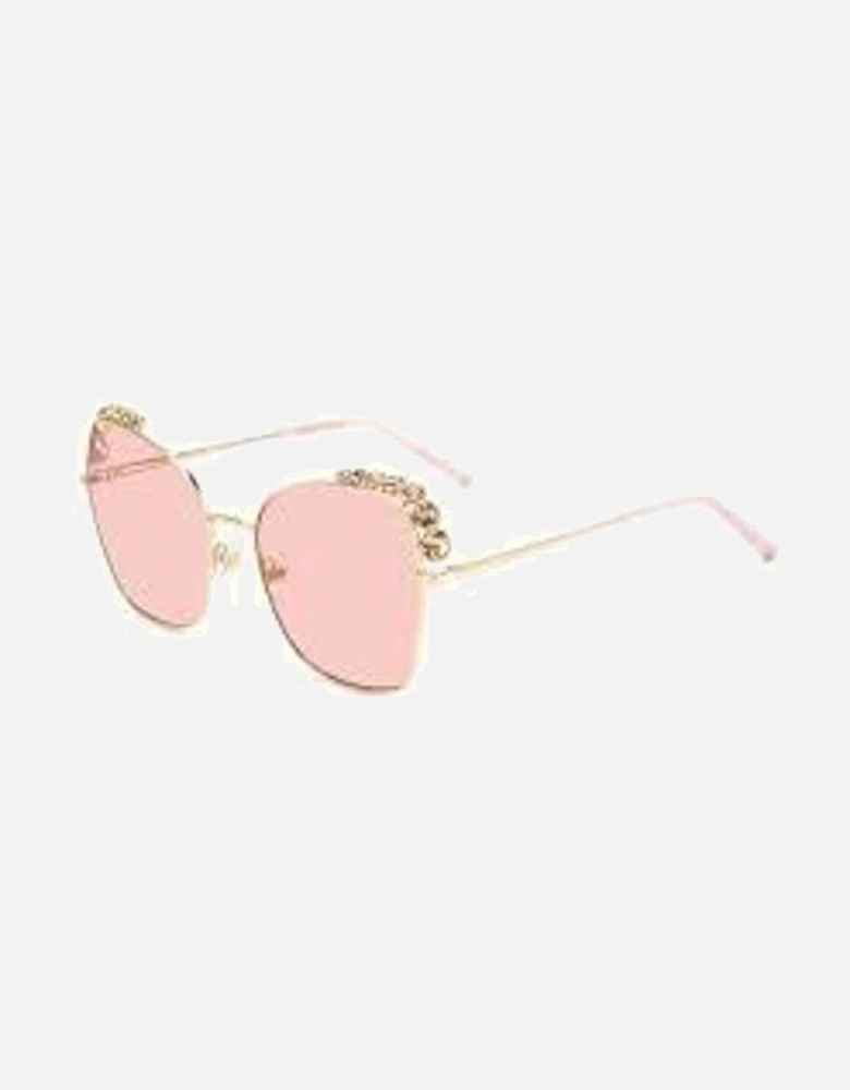 Metal Bracelet Pink Dial Watch Women - Multicolor Sunglasses