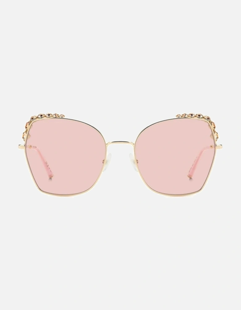 Metal Bracelet Pink Dial Watch Women - Multicolor Sunglasses