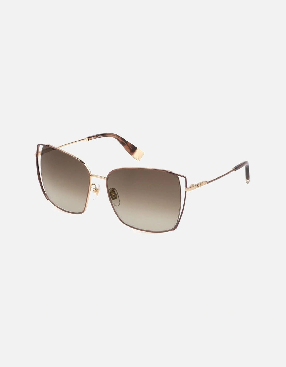 Metal Degraded Brown Square Sunglasses Women - Multicolor, 2 of 1