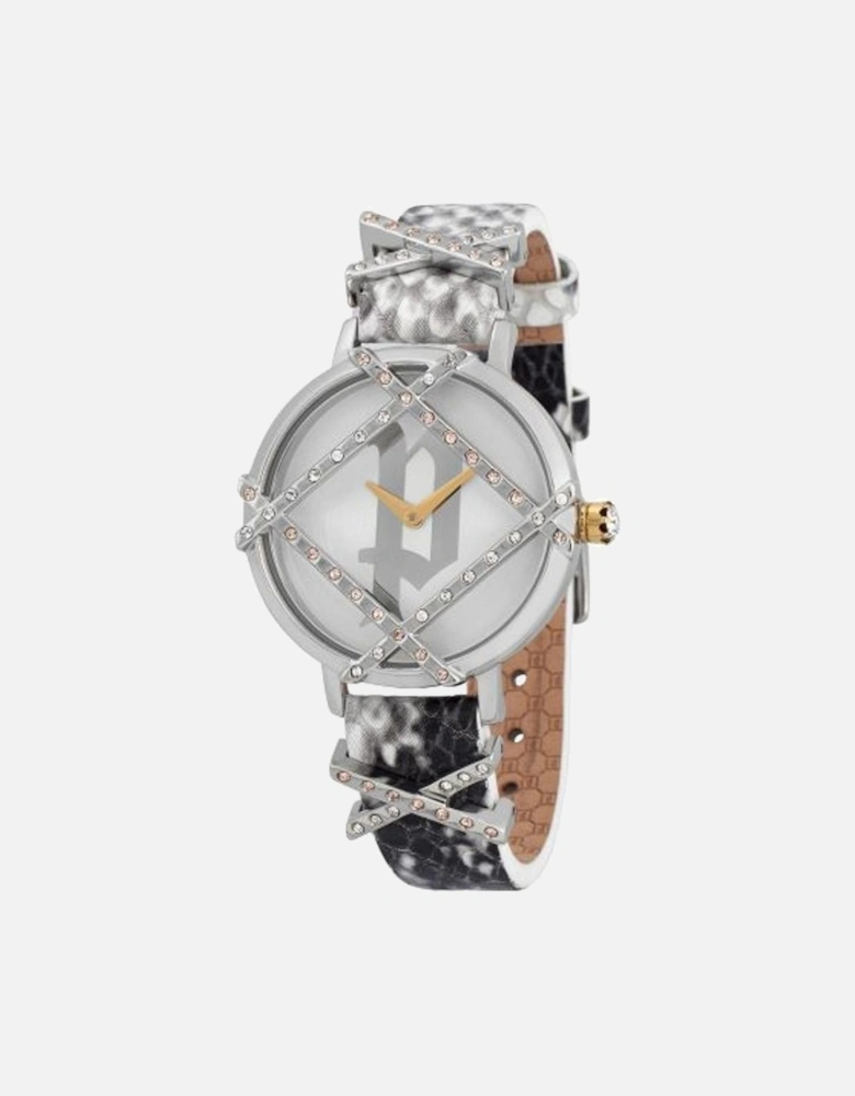 Stainless Steel Quartz Analog Leather Strap Watch Women - Gray Watches