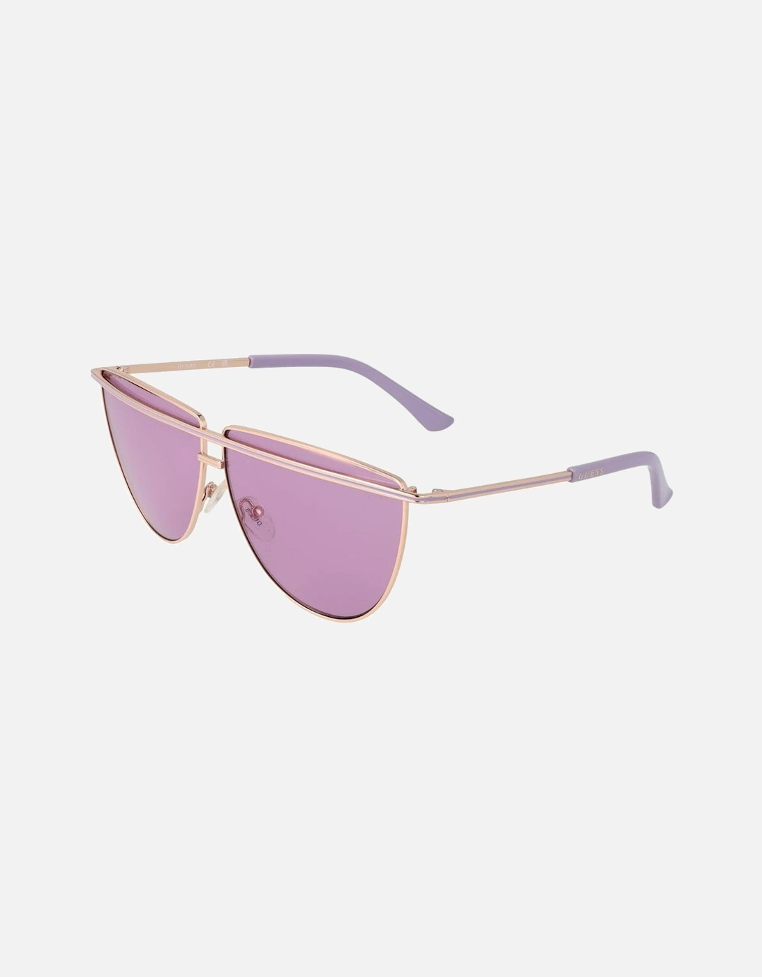Full-Rim Metal Aviator Sunglasses with Purple Lenses Women - Rose Gold, 6 of 5