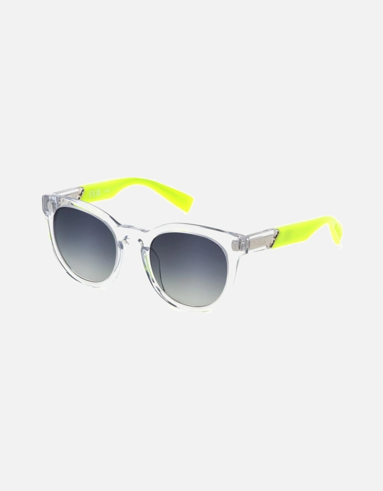 Plastic Sunglasses with Grey Degraded Lens Women - White