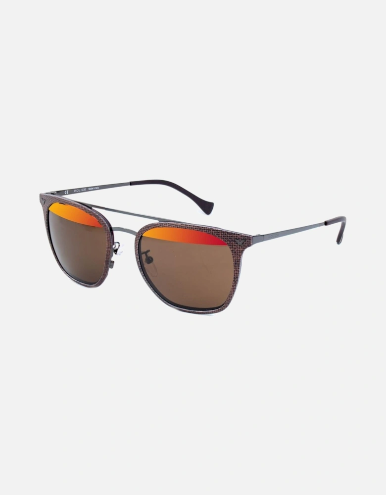 Metal Bracelet Watch with UV Filter Unisex - Brown Sunglasses