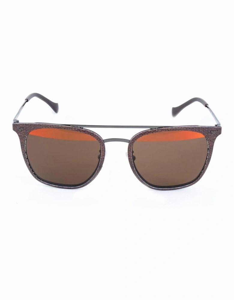 Metal Bracelet Watch with UV Filter Unisex - Brown Sunglasses