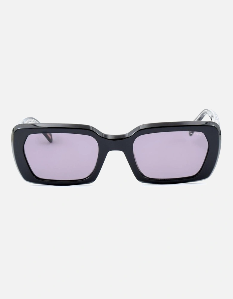 Plastic Bracelet Black Dial Watch Women Sunglasses