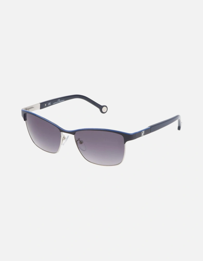 Metal Bracelet Watch with Blue Dial Women Sunglasses