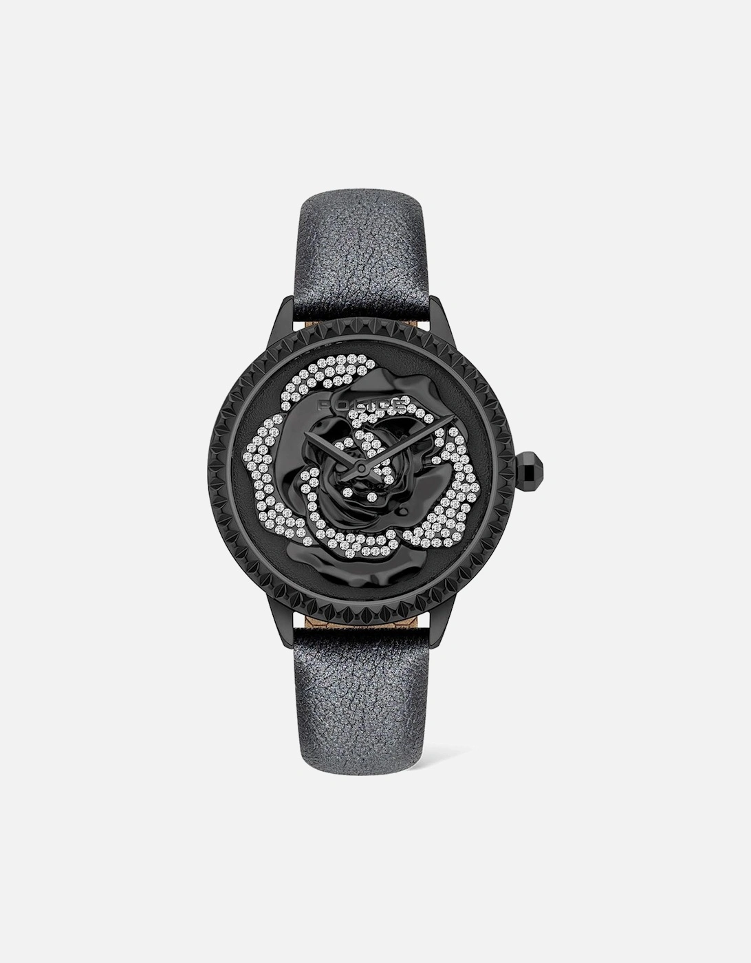 Stainless Steel Quartz Leather Strap Watch Women - Black Watches, 2 of 1