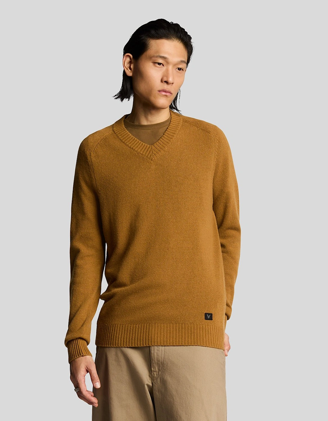 Lyle And Scott Men's V Neck Knit Jumper - Yellow - Size: 42