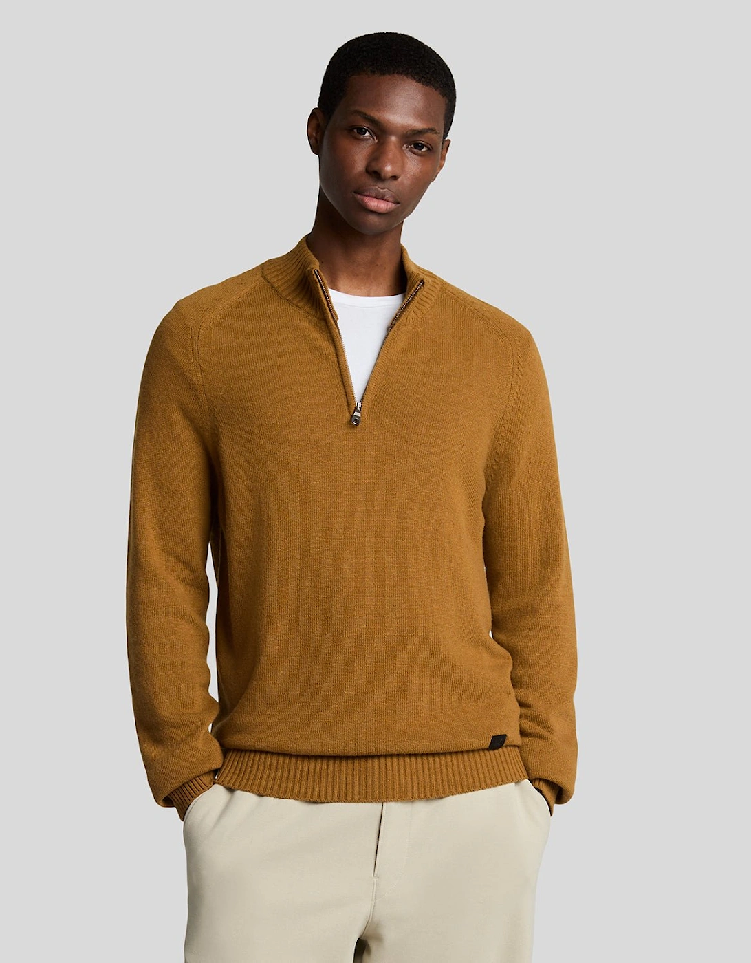 Lyle And Scott Men's 1/4 Zip Knit Jumper - Yellow - Size: 44