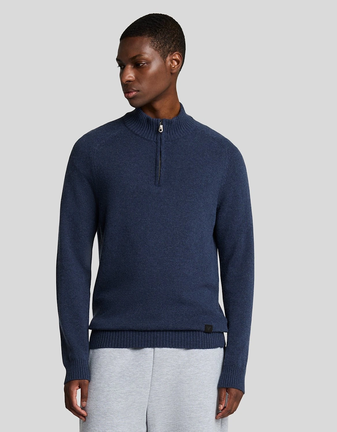 Lyle And Scott Men's 1/4 Zip Knit Jumper - Navy - Size: 34