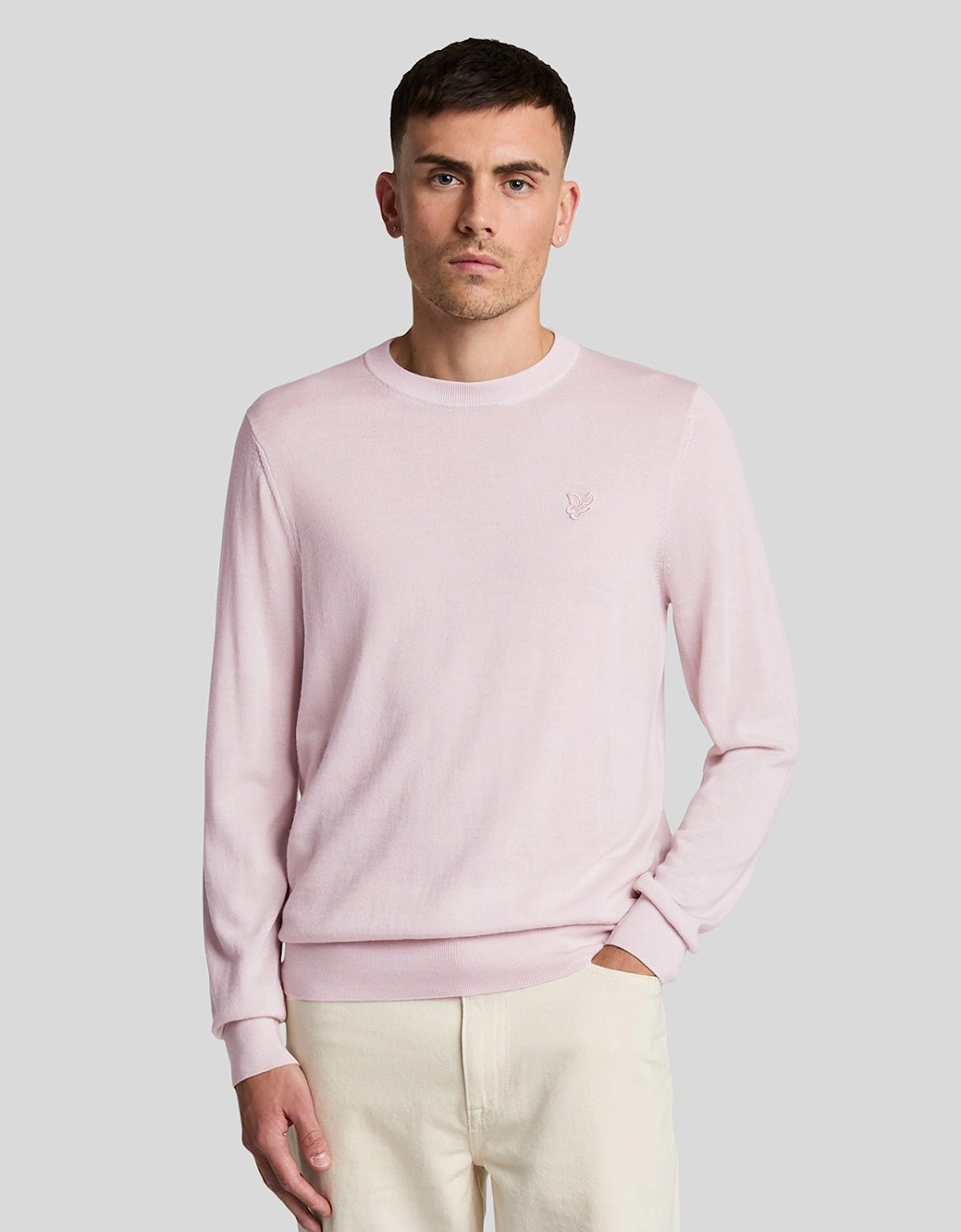 Lyle And Scott Men's Tonal Eagle Merino Crew Neck Jumper - : Regular/34 Xs