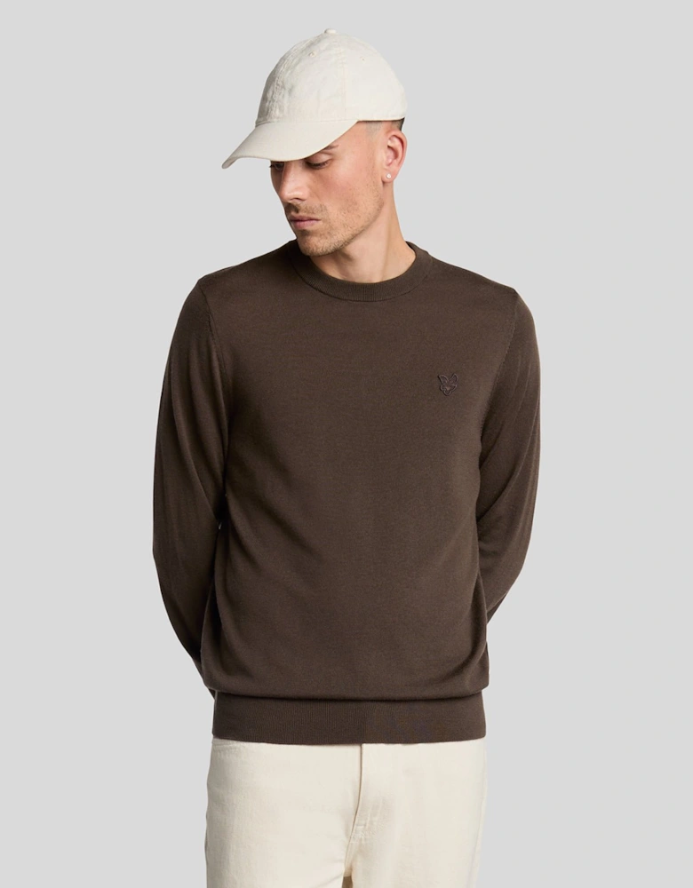 Tonal Eagle Merino Crew Neck Jumper