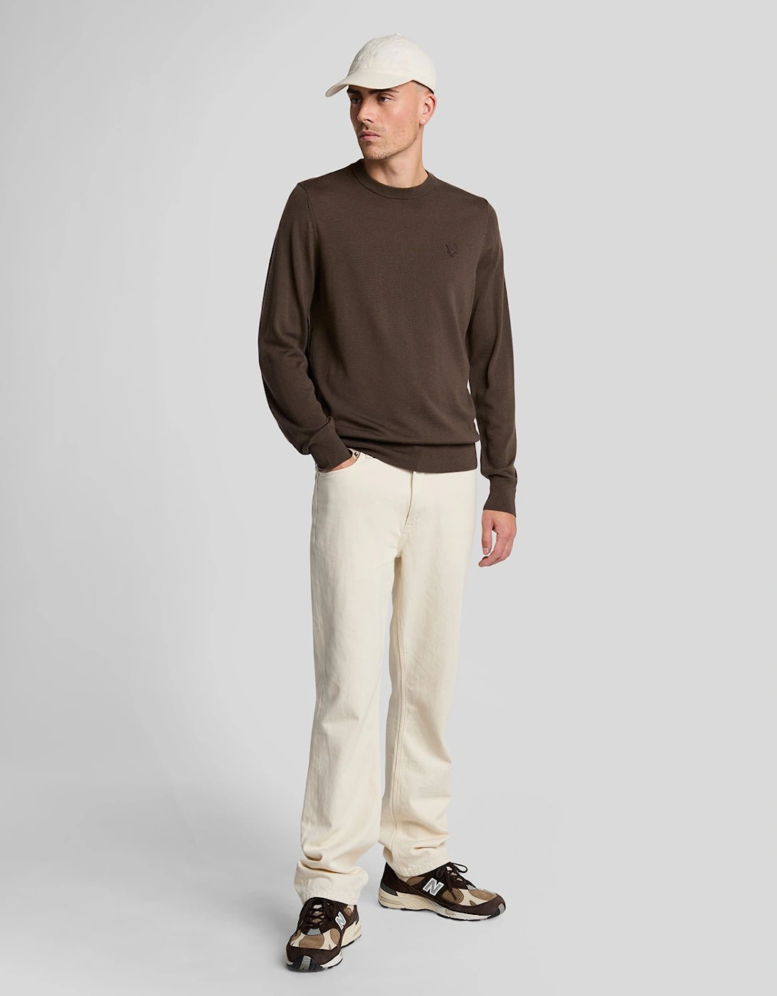 Tonal Eagle Merino Crew Neck Jumper