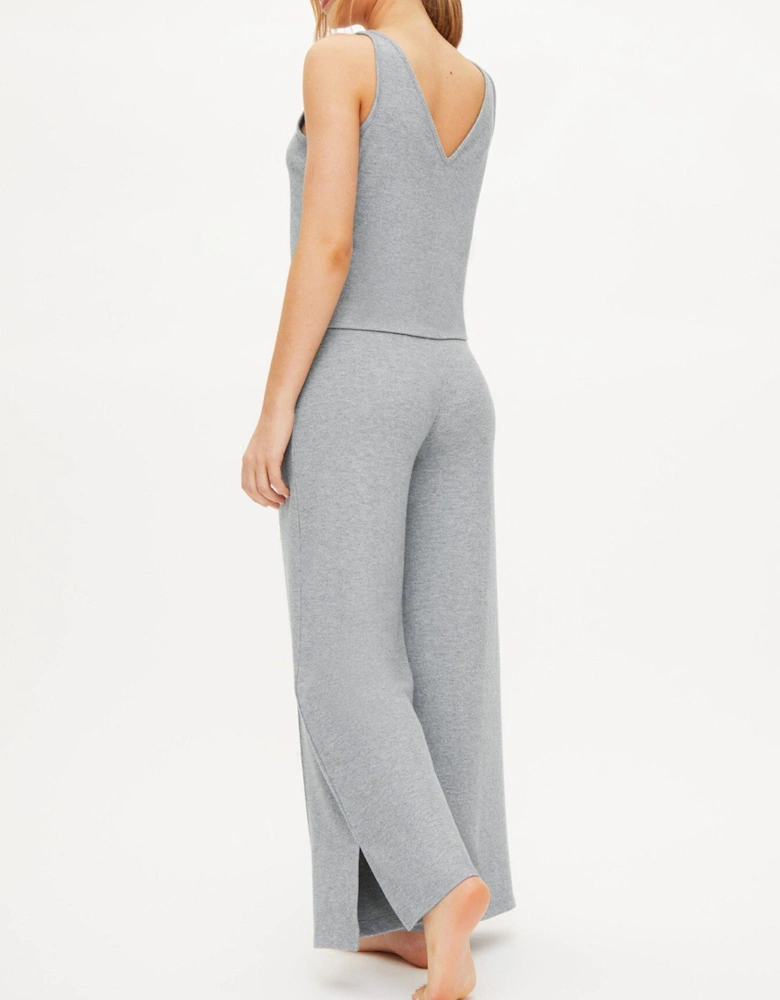 Marie Brushed Wide Leg Trouser - Grey