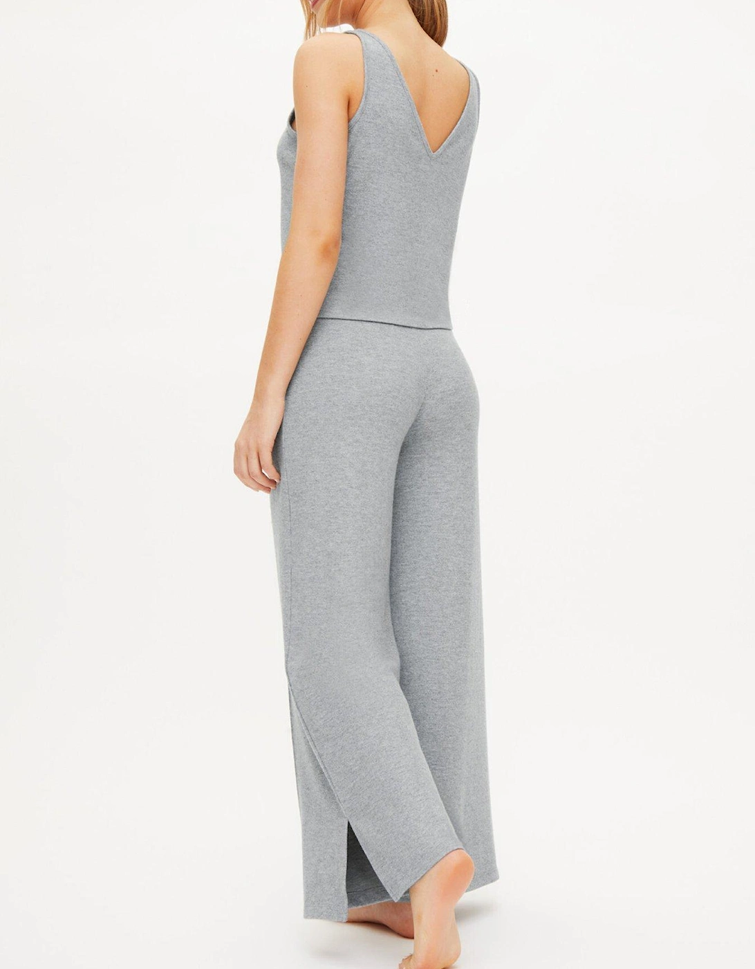 Marie Brushed Wide Leg Trouser - Grey