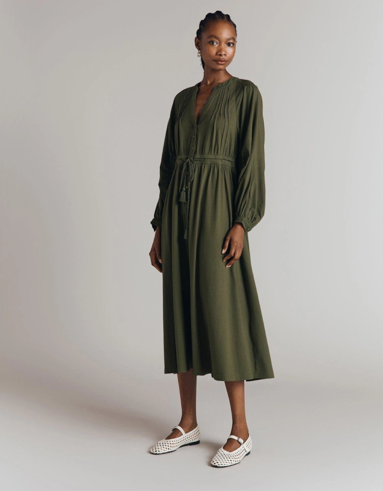 Santori Dress - Khaki - Dark Green